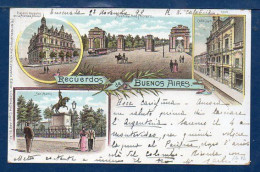 Argentina To Italy, "Gruss From Buenos Aires", 1899, Used Litho Postcard  (033) - Argentina