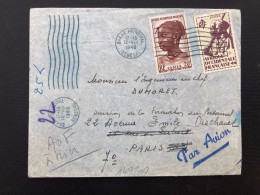 LETTRE Par Avionpour La FRANCE TP AOF 20F + 1F OBL.MEC.12 VIII 1948 DAKAR PRINCIPAL SENEGAL - Brieven En Documenten