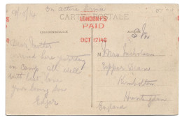 Postcard France Dunkerque Dunkirk Theatre Posted October 1914 British Army Soldier Edgar Nicholson Huntingdon - War 1914-18