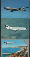 Lot De 3 Cartes Sur L'aviation -Air Charter Boeing 727-228 /Boeing 707 B Intercontinental D'Air-France /F-BPJH DAir-Fran - 1946-....: Modern Era