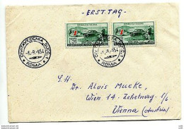 Touring Due Esemplari + Complementare Su Busta Per L'Austria - 1946-60: Marcophilie