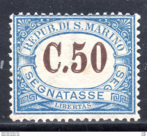 Segnatasse Cent. 50 Doppia Stampa Delle Cifre - Unused Stamps