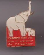 Pin's  Fondation Cote D'Or Pour La Protection Des Eléphants  Réf 1562 - Animaux