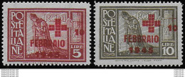 1945 Egeo German Occupation Croce Rossa 2v. MNH Sassone N. 132/33 - Sonstige & Ohne Zuordnung