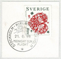 Schweden / Sverige 1999, Sonderstempel Midnight Sun Flight Stockholm - Kiruna, Mitternachtsonne / Soleil De Minuit - Sonstige & Ohne Zuordnung