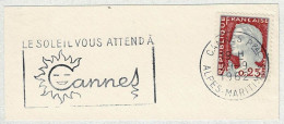 Frankreich / France 1962, Flaggenstempel Cannes, Sonne / Soleil / Sun - Sonstige & Ohne Zuordnung