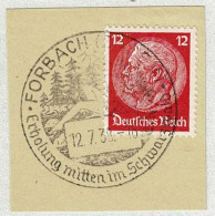 Deutsches Reich 1938, Ortswerbestempel Forbach, Erholung, Schwarzwald - Autres & Non Classés