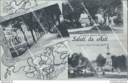 Ba28 Cartolina Saluti Da Asti Citta' 3 Vedutine 1911 - Asti