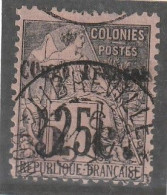CONGO - N°4A Obl (1891-92) 5c Sur 25c Noir Sur Rose - Usati