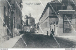 Ba25 Cartolina Asti  Citta' Corso Vittorio Alfieri E Chiesa Di S.caterina - Asti