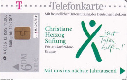 GERMANY - Christiane Herzog Stiftung/Mukoviszidose, Jahreskalender 2000(A 0036), Tirage 11000, 12/99, Mint - A + AD-Serie : Pubblicitarie Della Telecom Tedesca AG