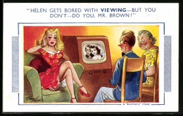 Künstler-AK Arnold Taylor: Helen Gets Bored With Viewing- But You Don`t- Do You, Mr. Brown?  - Sonstige & Ohne Zuordnung