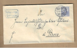 Los Vom 16.05  Briefumschlag Aus Dresden Naach PIrna 1904 - Lettres & Documents