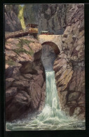 Artista-Cartolina Rudolf Alfred Höger: Eggental, Wasserfall An Der Dolomitenstrasse  - Autres & Non Classés
