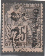 CONGO - N°4Aa Obl (1891-92) 5c Sur 25c Noir Sur Rose - Surcharge Verticale - - Gebraucht