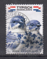 Nederland 2024 Nvph Nr ??, Mi Nr ??;  Typisch Nederlands, Vogels, Bird,  Delfts Blauw, Losse Zegel, Gestempeld - Gebraucht