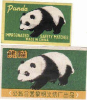 China - 2 Matchbox Labels, Panda, Bear, Fauna - Cajas De Cerillas - Etiquetas