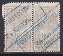 France Fiscaux  Quittances 10 Centimes  Y&T N ° 11 En Paire Crédit Foncier De France 24 Nov 1914 - Sellos