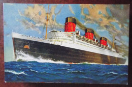 Cpa Paquebot R.M.S. Queen Mary - Cunard-White Star Line - Dampfer