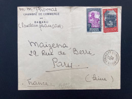 LETTRE CHAMBRE DE COMMERCE DE MAMAKO Pour La FRANCE TP 50c + 15c OBL.17 FEV 38 BAMAKO RP - Storia Postale