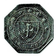 PETIT JETON En ZINC A DETERMINER / DIEU PROTEGE LA FRANCE / SINT UNUM / 23 Mm / 3.19g - Royaux / De Noblesse