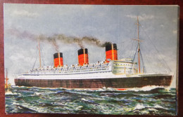 Cpa Paquebot R.M.S. Queen Mary - Ill. Church - Steamers