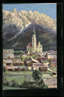 Artista-Cartolina Rudolf Alfred Höger: Toblach I. Pustertal, Ortsansicht Mit Kirche  - Otros & Sin Clasificación