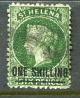 1864 St Helena ONE SHILLING Surcharged Used Sg 17 - Sint-Helena