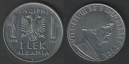 1939 Albania VE III 1 Lek Acmonital Aquila Bicipite SPL - 1900-1946 : Victor Emmanuel III & Umberto II