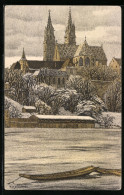 Künstler-AK Ernst E. Schlatter: Basel, Münster Im Winter  - Autres & Non Classés