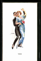 Künstler-AK Luis Usabal: Elegantes Paar Tanzt Den Tango  - Danse