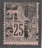 CONGO - N°7b Nsg (1891-92) 15c Sur 25c Noir Sur Rose - Surcharge Verticale - Usati