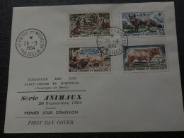 St. Pierre & Miquelon 1964 Animals Mi#408-411 - FDC