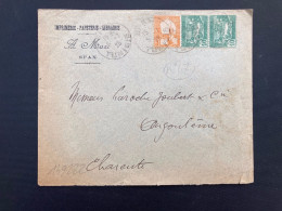 LETTRE A MUZI IMPRIMERIE Pour La FRANCE TP 10c Paire + 5c OBL.5-7 25 SFAX - Covers & Documents