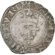 France, Charles VI, Florette, 1417-1422, Paris, Billon, TB+, Duplessy:387 - 1380-1422 Carlos VI El Bien Amado