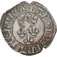France, Charles VI, Florette, 1417-1422, Rouen, Billon, TTB, Duplessy:387 - 1380-1422 Charles VI Le Fol