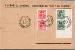 Luxemburg 1922 Exhibition Staps 2  Imperforated Pairs Cancelled On Official Cover - 25 C Sheet Cornerpair - Expositions Philatéliques