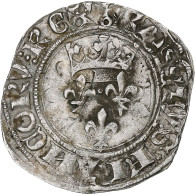 France, Charles VI, Florette, 1417-1422, Paris, Billon, TB+, Duplessy:387 - 1380-1422 Carlo VI Il Beneamato