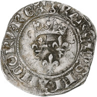 France, Charles VI, Florette, 1417-1422, Paris, Billon, TB+, Duplessy:387 - 1380-1422 Karel VI De Waanzinnige