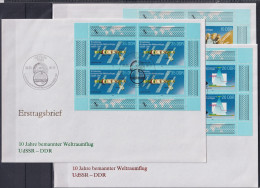 DDR 3190-3192 Gestempelt Auf 3 FDC, Raumfahrt #NF831 - Other & Unclassified