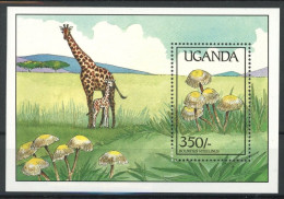 Uganda Block 95 Postfrisch Pilze #JQ955 - Oeganda (1962-...)