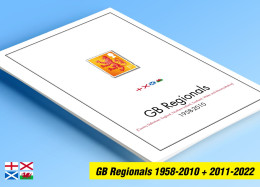 COLOR PRINTED GREAT BRITAIN REGIONALS [PICTORIALS] 1958-2022 STAMP ALBUM PAGES (40 Illustrated Pages) >> FEUILLES ALBUM - Pre-Impresas