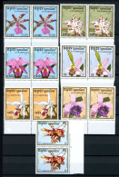 Kambodscha Waag. Paare 976-82 Postfrisch Orchideen, Blumen #HE600 - Cambogia