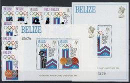 Belize 443-450 A + Bl. 12-13 Postfrisch Olympia 1980 Lake Placid #JR05 - Belice (1973-...)