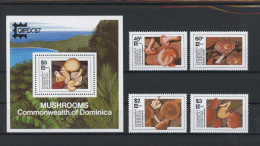 Dominica 1036-1039, Block 120 Postfrisch Pilze #JO689 - Dominique (1978-...)