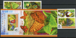Salomon Inseln 3107-3110+ Bl. 403 Postfrisch Schmetterlinge #HB233 - Isole Salomone (1978-...)