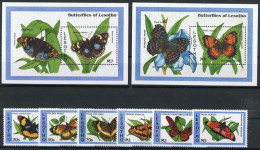 Lesotho 1038-1043, Block 102-103 Postfrisch Schmetterling #JU243 - Lesotho (1966-...)