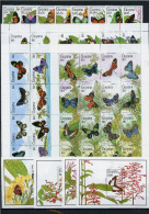 Guyana 3211-3218, Zd-Bg., Block 101-104 Postfrisch Schmetterling #JW616 - Guiana (1966-...)