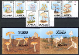 Uganda 950-957 + Bl. 146-147 Postfrisch Pilze #JR650 - Ouganda (1962-...)