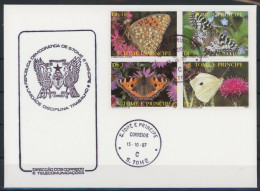 Sao Tome 991, 95, 99, 1003 Schmetterlinge Ersttagesbrief/FDC #JU298 - Sao Tome And Principe